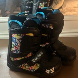 Burton Kids' Black Snowboard Boots with Multicolor Graphics